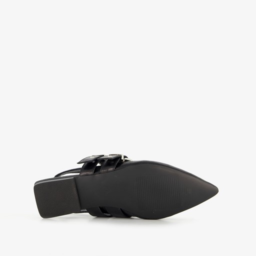 Dames slingbacks met gespen zwart
