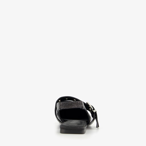 Dames slingbacks met gespen zwart