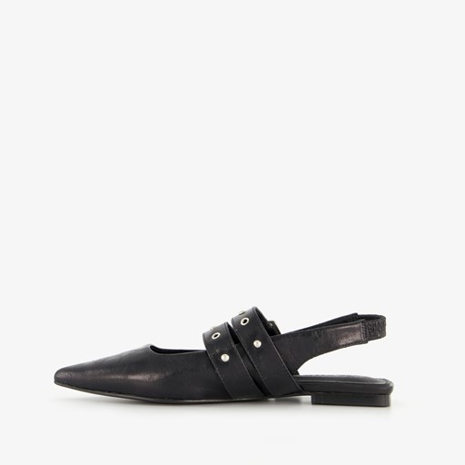 Dames slingbacks met gespen zwart