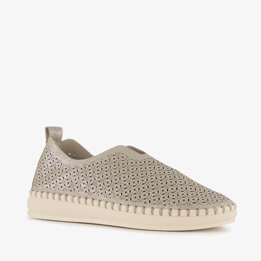 Daisy dames instappers zilverkleurig