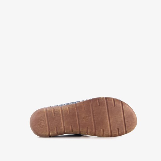 Dames slippers met sleehak blauw