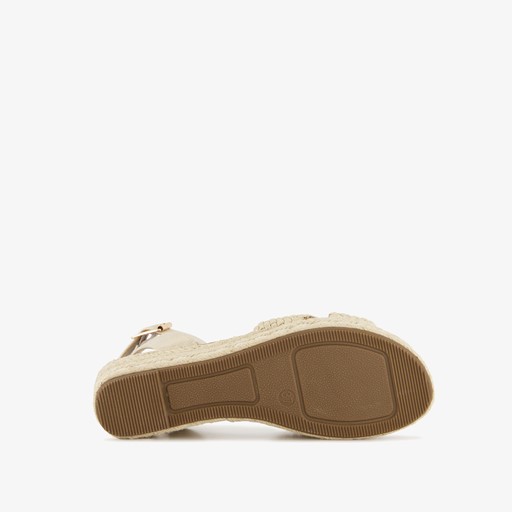Dames espadrilles met sleehak goud