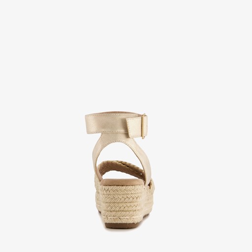 Dames espadrilles met sleehak goud
