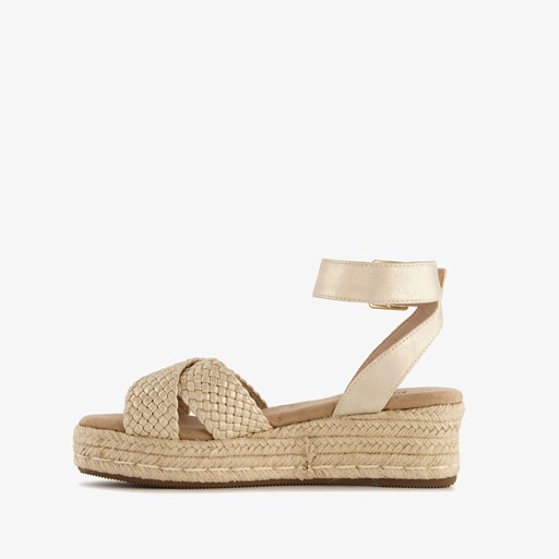 Dames espadrilles met sleehak goud