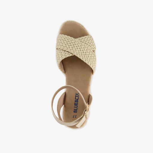 Dames espadrilles met sleehak goud