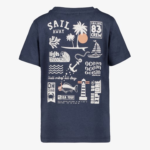 Jongens T-shirt met backprint donkerblauw