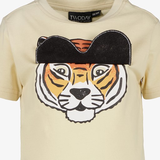 Jongens T-shirt met tijger beige