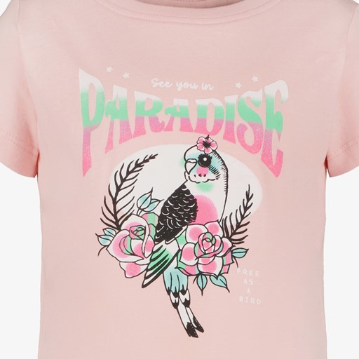 Meisjes T-shirt met vogel roze