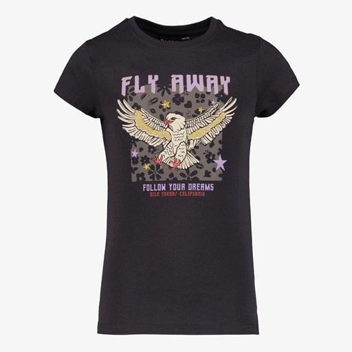 Meisjes T-shirt met adelaar zwart