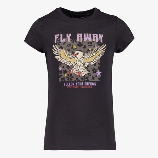 Meisjes T-shirt met adelaar zwart