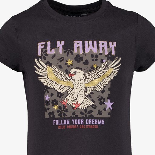 Meisjes T-shirt met adelaar zwart
