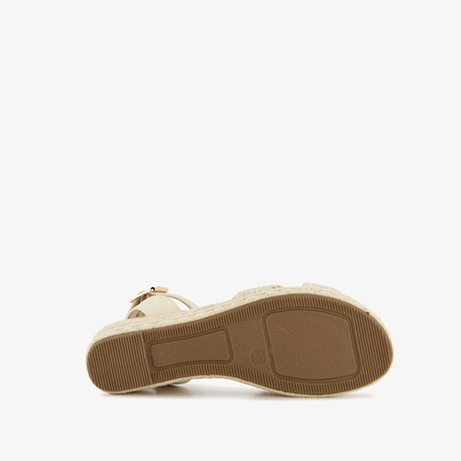 Dames espadrilles met sleehak wit beige