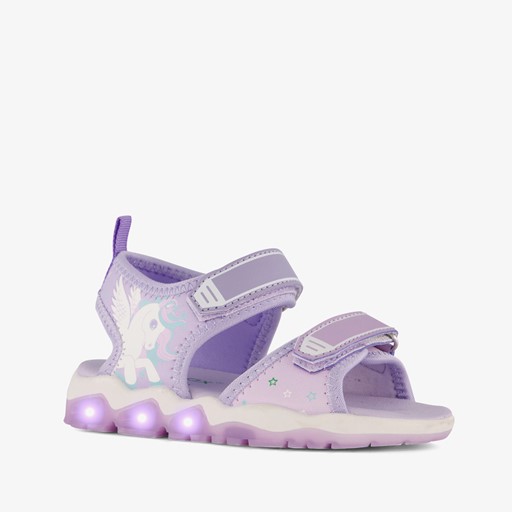 Unicorn sandalen met lichtjes lila