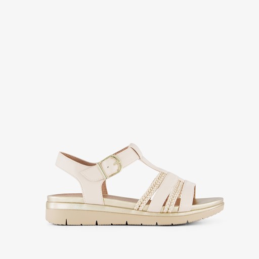 Dames sandalen beige goud