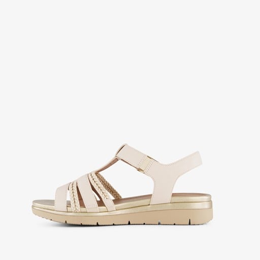 Dames sandalen beige goud