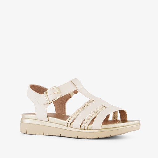 Dames sandalen beige goud