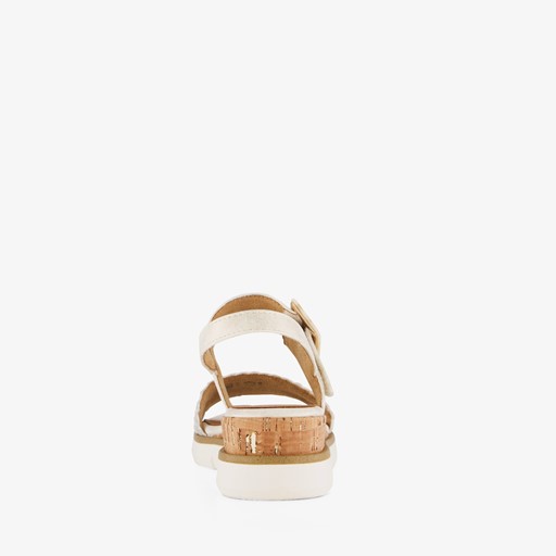 Dames sandalen met sleehak beige