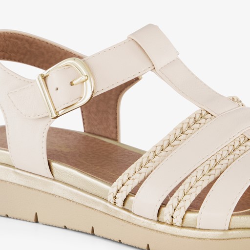 Dames sandalen beige goud