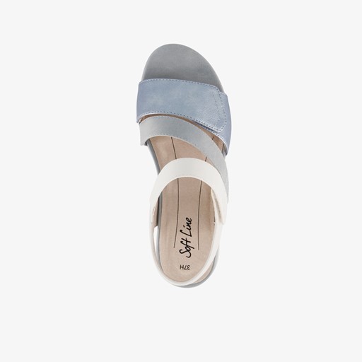 Dames sandalen blauw metallic