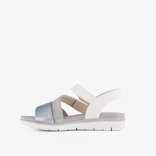 Dames sandalen blauw metallic