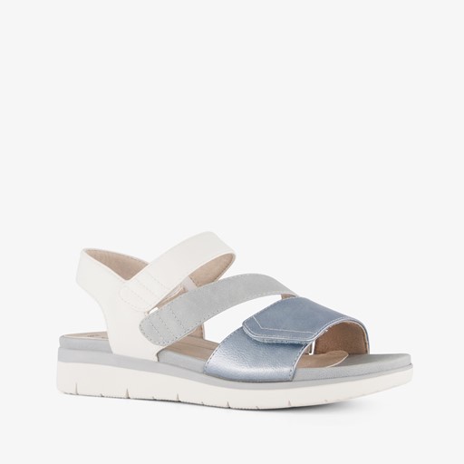 Dames sandalen blauw metallic