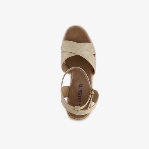Dames espadrilles met hoge sleehak goud