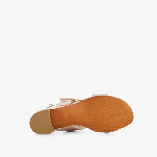 Dames sandalen met hak metallic roze