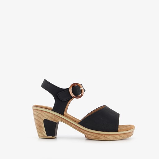 Dames sandalen met hak zwart