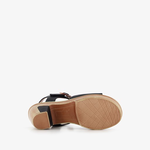 Dames sandalen met hak zwart