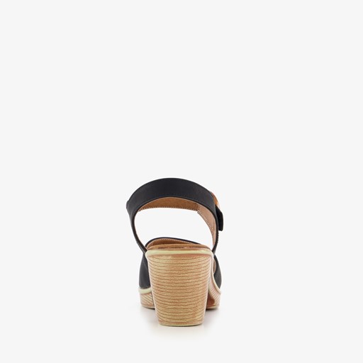 Dames sandalen met hak zwart