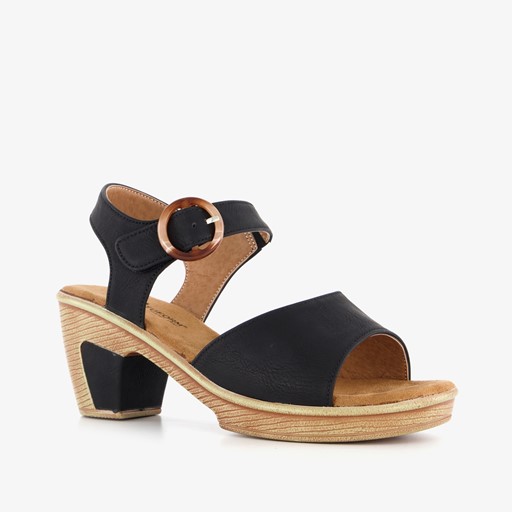 Dames sandalen met hak zwart