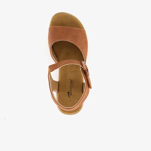 Dames sandalen met hak cognac