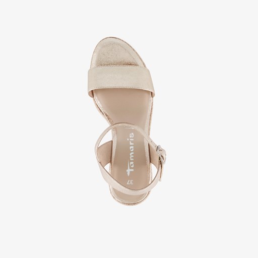 Espadrilles met sleehak metallic goud