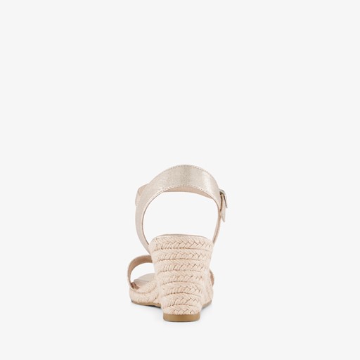 Espadrilles met sleehak metallic goud