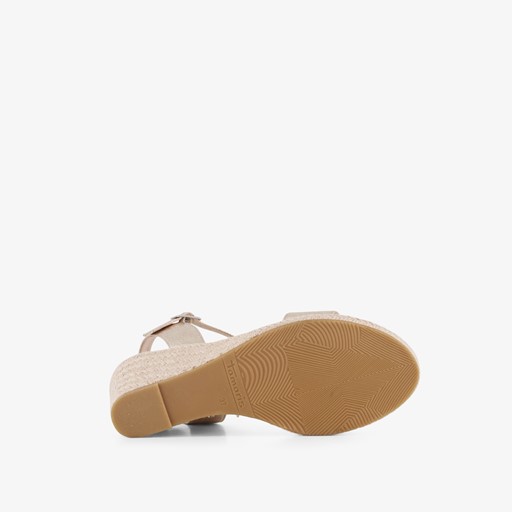 Espadrilles met sleehak metallic goud