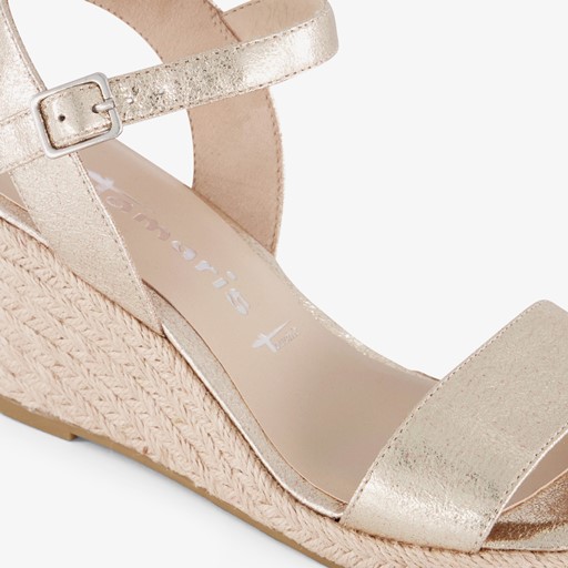 Espadrilles met sleehak metallic goud