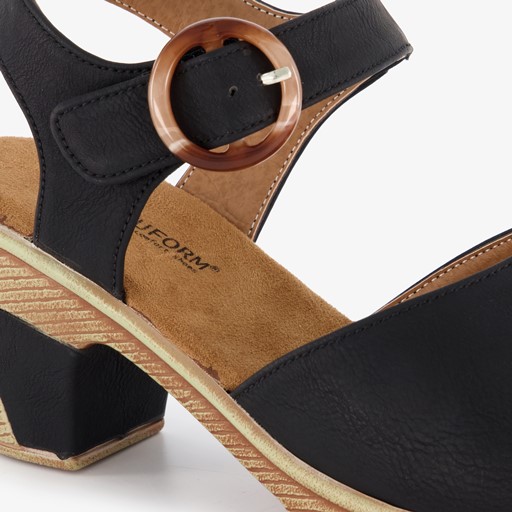 Dames sandalen met hak zwart