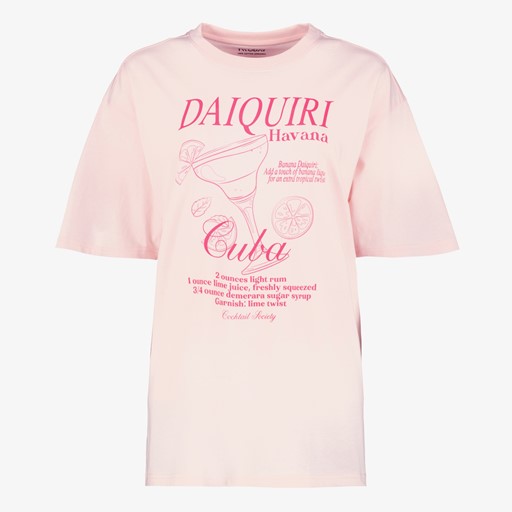 Oversized dames T-shirt met print roze