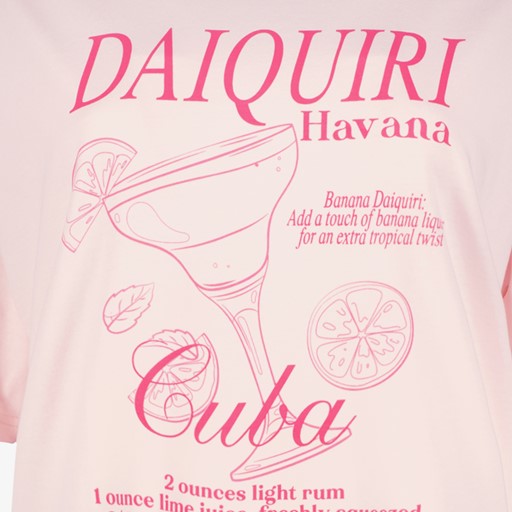 Oversized dames T-shirt met print roze