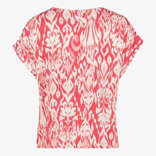 Dames T-shirt met print roze wit