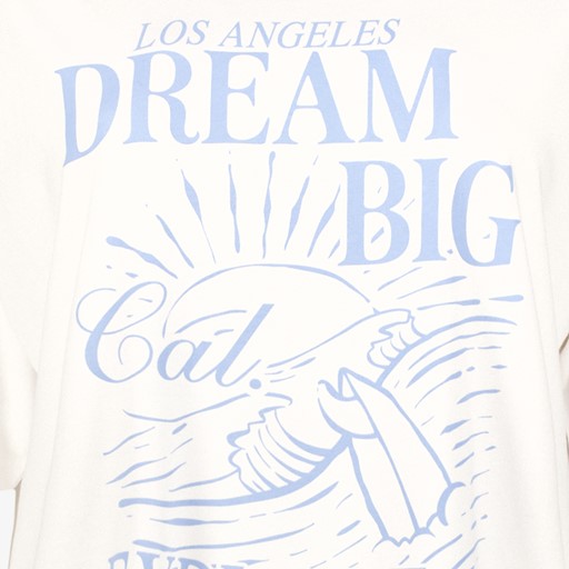 Oversized dames T-shirt met print wit