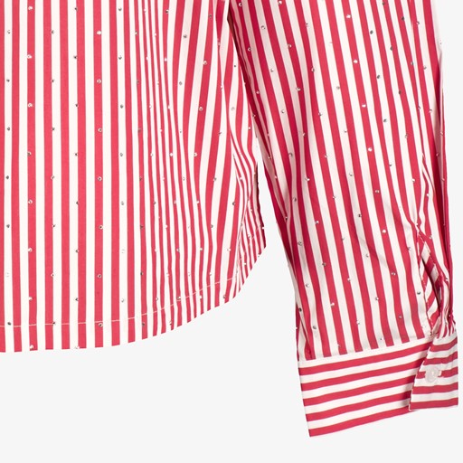 Gestreepte dames blouse rood wit