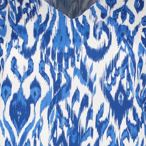 Dames T-shirt met print blauw wit