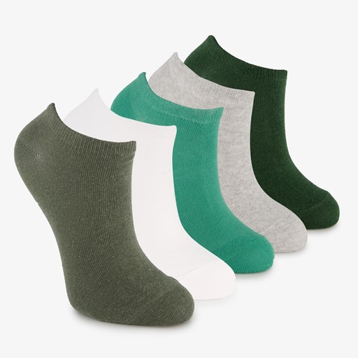5 paar kinder sneakersokken groen grijs