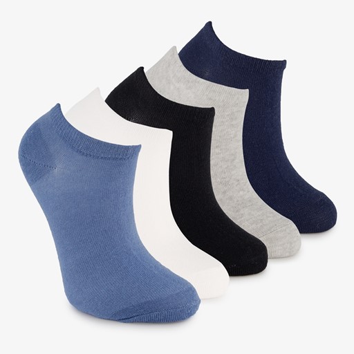 5 paar kinder sneakersokken blauw