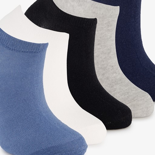 5 paar kinder sneakersokken blauw