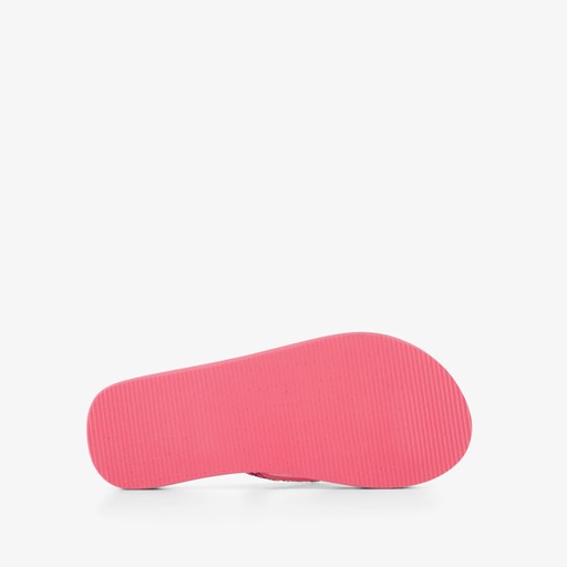 Meisjes teenslippers met glitters roze