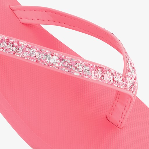 Meisjes teenslippers met glitters roze