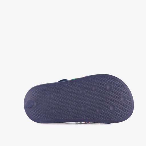 Blauwe kinder badslippers met visjes