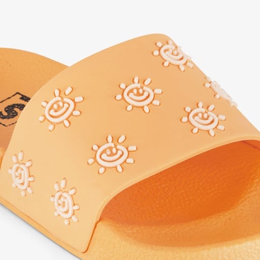 Kinder badslippers met zonnetjes geel